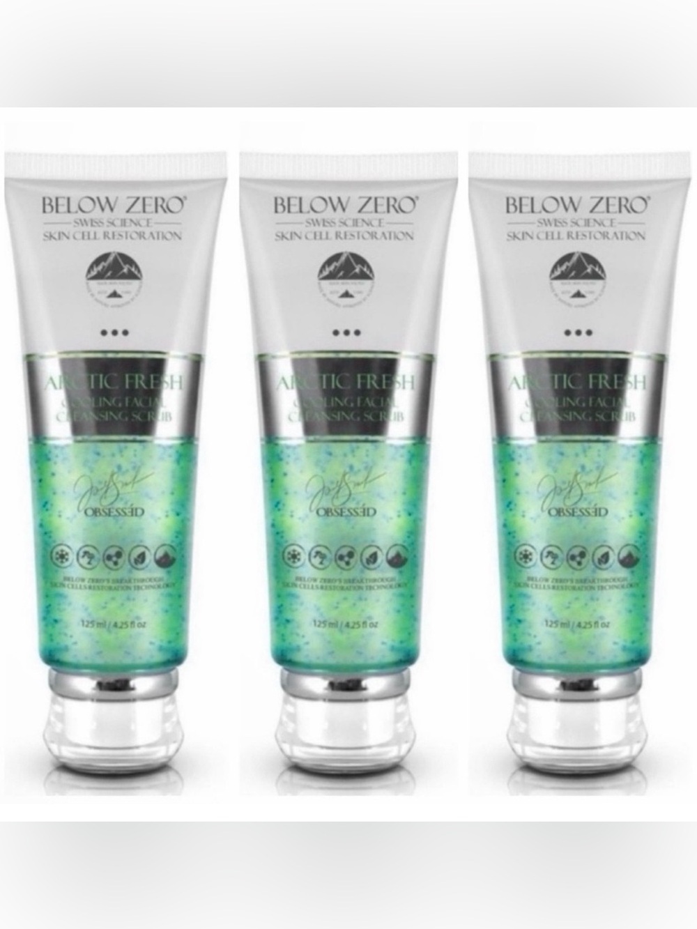 Below Zero BUNDLE OF 3 Cooling Facial Cleansing Scrub ~ Retail $450